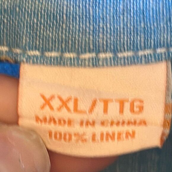 Tommy Bahama Relax Linen Shirt Striped Long Sleeve Shirt size XXL Pink BLue - Picture 5 of 8